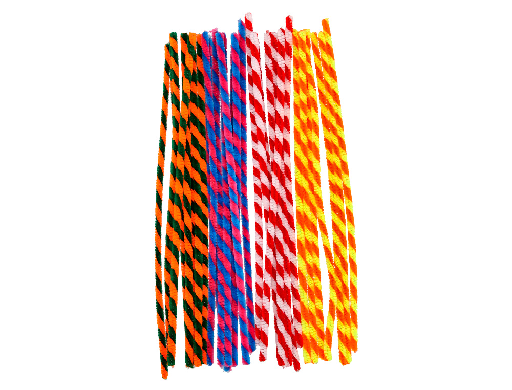 LIMPIAPIPAS DE CHENILLA LIDERPAPEL 30 CM DOS COLORES MATE SURTIDOS BOLSA DE 30 UNIDADES