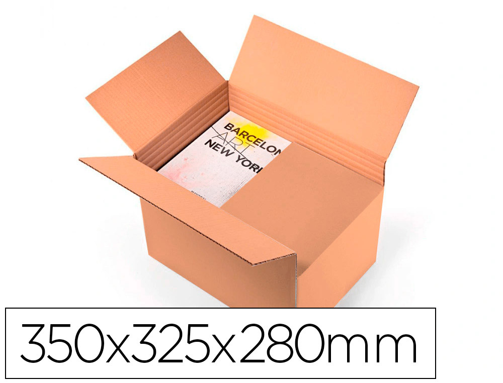 CAJA PARA EMBALAR Q-CONNECT ULTRARRESISTENTE REGULABLE EN ALTURA CARTON CANAL DOBLE 7 MMCOLOR KRAFT 350X325X280 MM