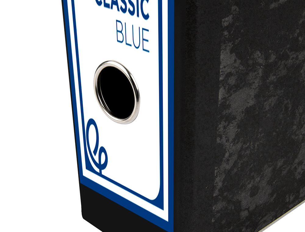 ARCHIVADOR DE PALANCA LIDERPAPEL CUARTO APAISADO CLASSIC BLUE SIN RADO LOMO 80MM NEGRO COMPRESOR METALICO